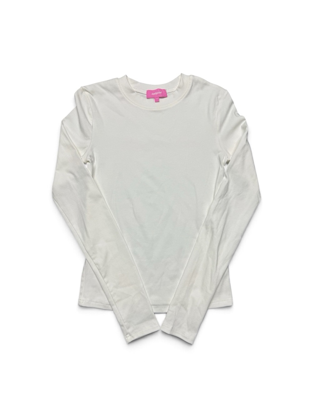Edikted Women’s XS White Long Sleeve Crew Neck Fitted Top